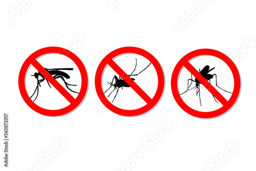 Warning sign no mosquitoes vector design