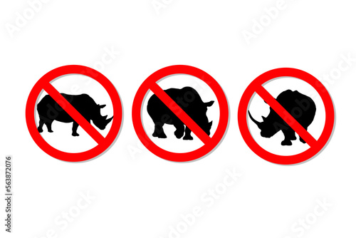 Warning sign no rhinos vector design