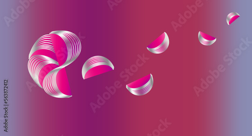 abstraction geometric shapes levitation petals pink purple lilac