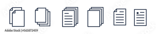 Paper documents icons. Lineicons set. Vector illustration
