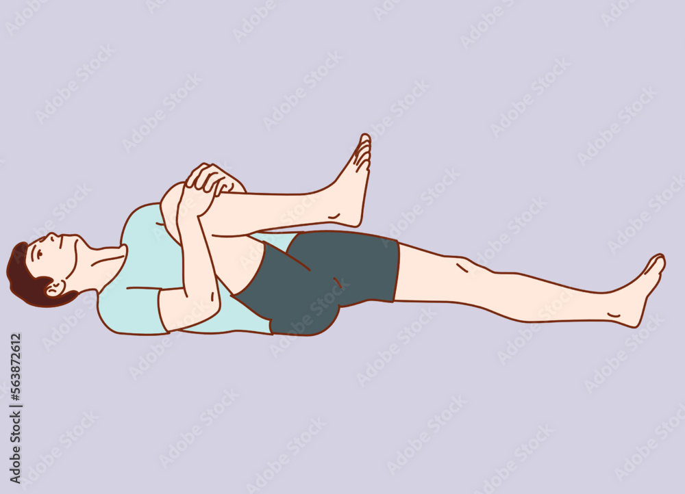 Knee joint exercise positions. Vector illustration. Exercise 18 Knee joint exercise positions. Vector illustration. Exercise 18