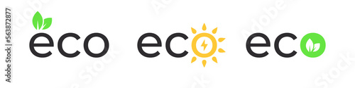 Green energy. Energy icons. Ecologically clean electricity. Green electricity icons. Vector illustration