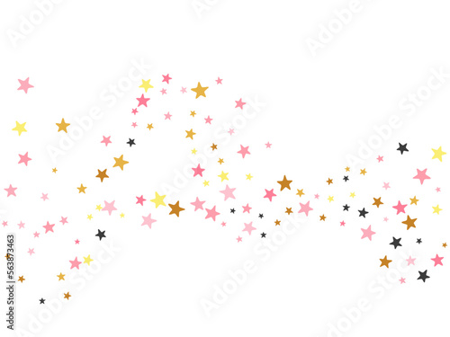Fashionable black pink gold stardust scatter backdrop. Little stardust spangles New Year decoration confetti. Dreams star dust pattern. Sparkle symbols gift decor.