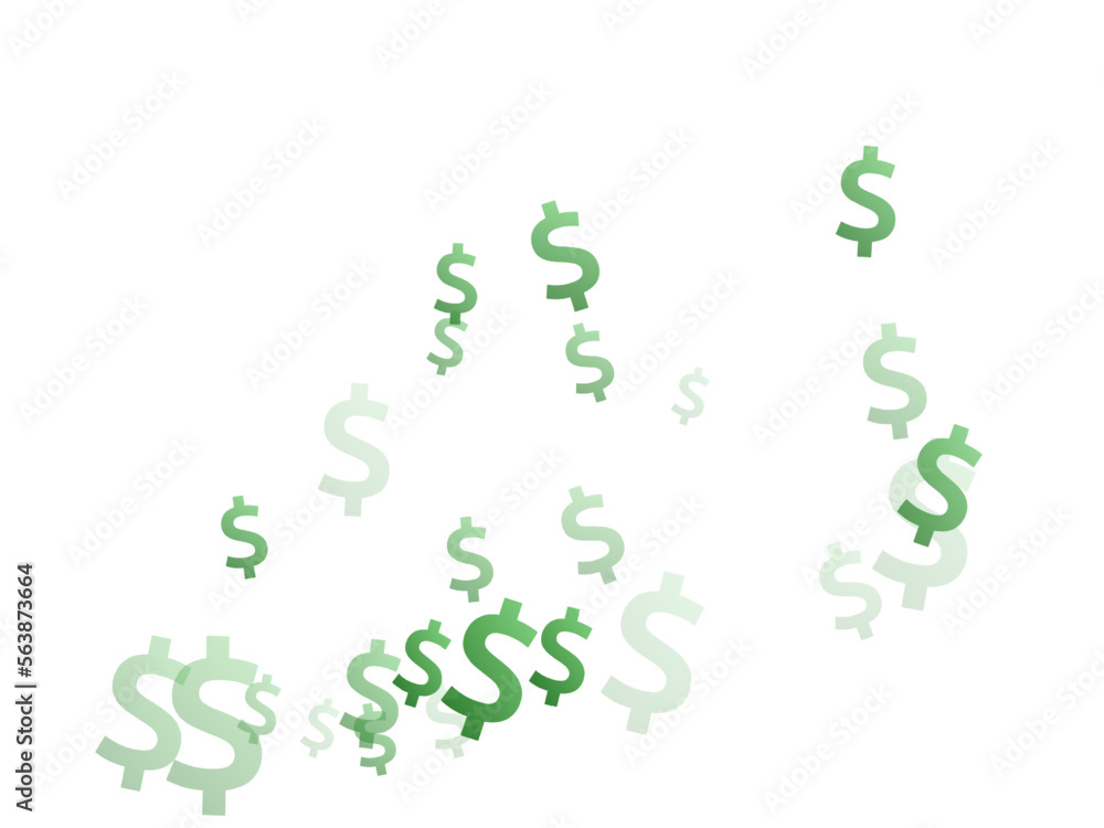 Green dollar signs flying currency vector Green dollar signs flying currency vector