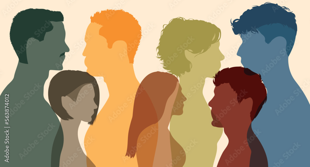 Men and women of different culture and different countries. Diversity of multiethnic people. Flat vector illustration