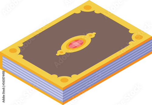 Magical book icon isometric vector. Magic plant. Medicine flower