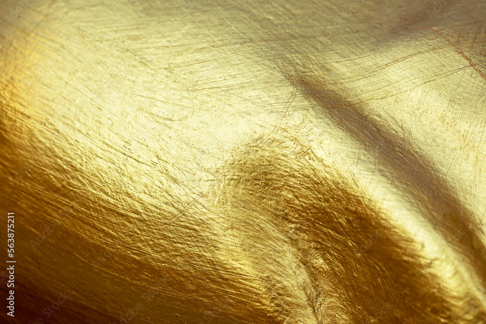 Fototapeta premium Gold abstract background or texture and gradients shadow horizontal shape