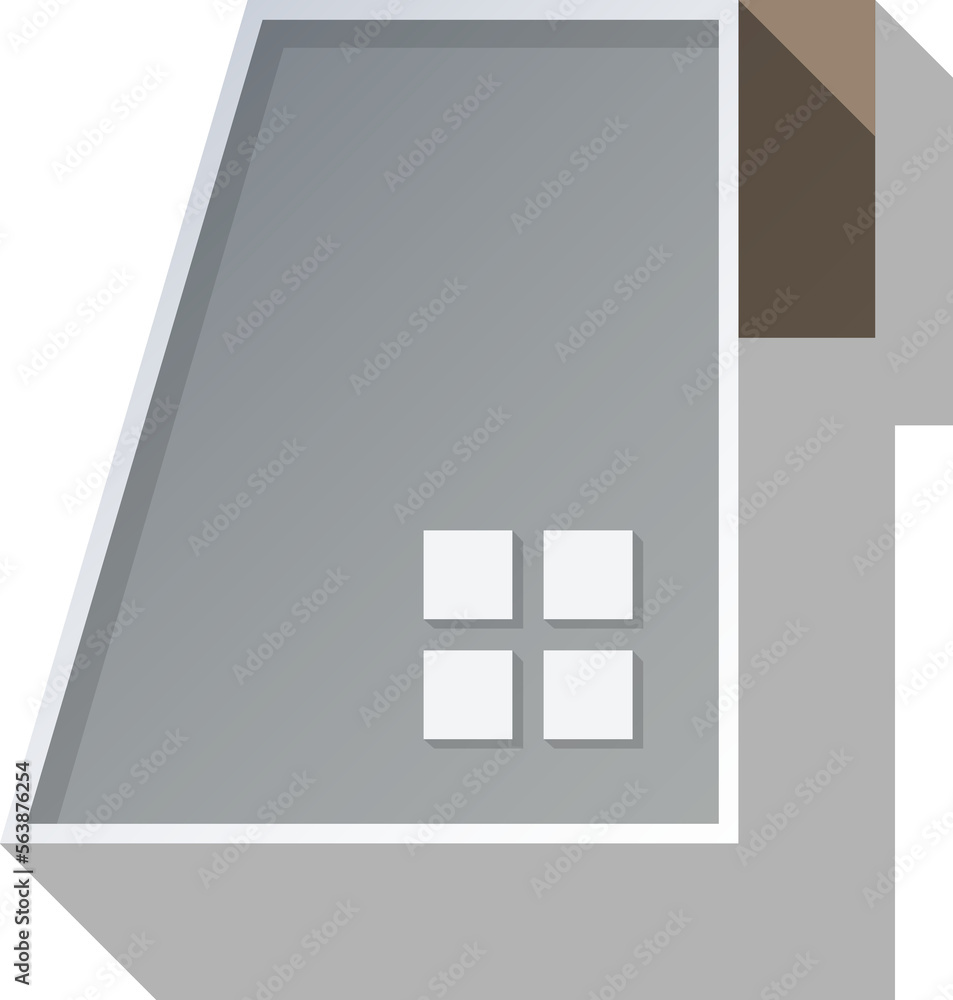 Obraz premium Building top view for landscape design. Object for plan, map, City. House, townhouse, condominium, residential, apartment, cottage, city house from above
