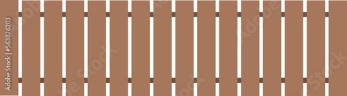 Wooden outdoor bench, furniture, for landscape design top view. Architectural element in flat style for yard, patio, exterior, lawn, cityscape, park