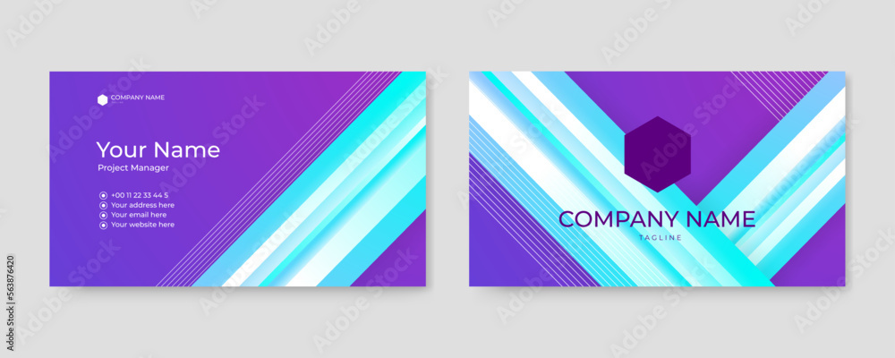 Colourful modern creative business card and name card horizontal simple clean template vector design.