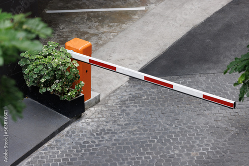 automatic barrier for home village security system with CCTV.