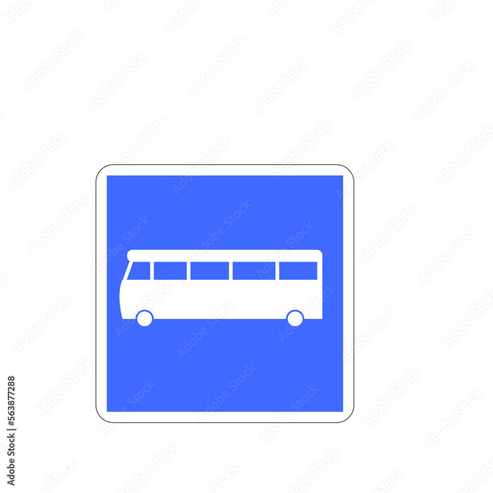 Panneau routier d'indication: Station d'arrêt d'autobus Panneau routier d'indication: Station d'arrêt d'autobus
