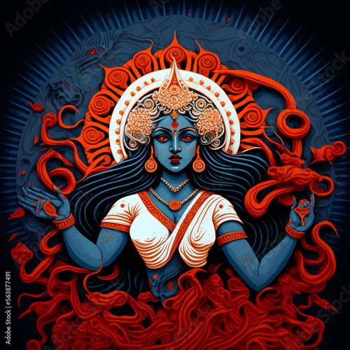 Hindu Devi Mahakali. Hindu Goddess Kali photo