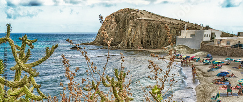 Beach of La Isleta del Moro, Cabo de Gata-Níjar Natural Park, UNESCO Biosphere Reserve, Hot Desert Climate Region, Almería, Andalucía, Spain, Europe