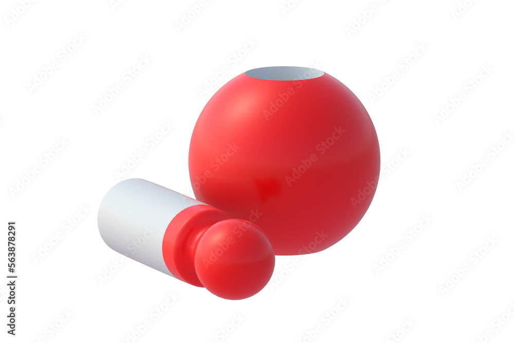 Doll isolated on white background. Educational logic toys. Montessori games. 3d render Doll isolated on white background. Educational logic toys. Montessori games. 3d render