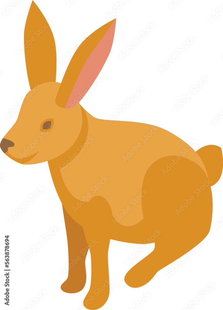 Brown rabbit icon isometric vector. Pet animal. Cute bunny Brown rabbit icon isometric vector. Pet animal. Cute bunny