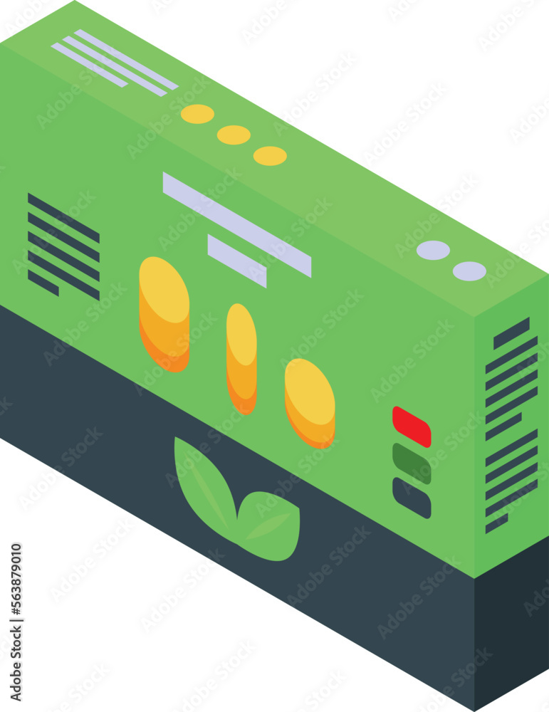 Croquette box icon isometric vector. Food snack. Dish cheese Croquette box icon isometric vector. Food snack. Dish cheese