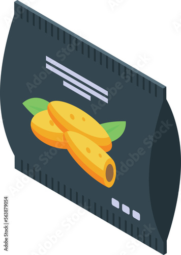 Croquette package icon isometric vector. Dish potato. Fried cuisine