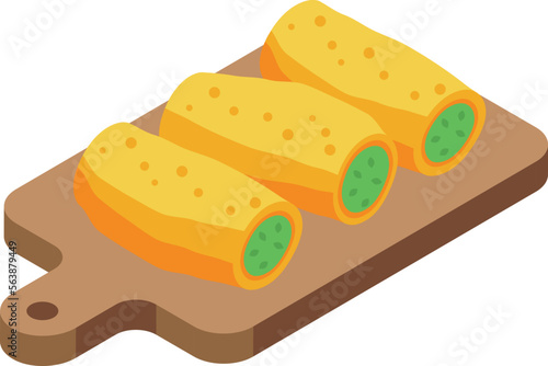 Croquette roll icon isometric vector. Food snack. Ball cuisine