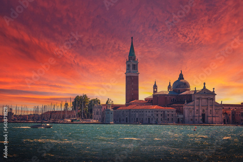 View of the Venice on a sunset