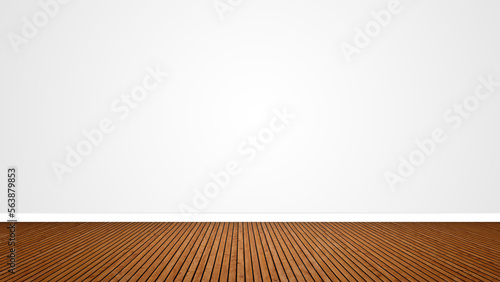 Conceptual vintage or grungy brown background of natural wood or wooden old texture floor as a retro pattern layout on white. A 3d illustration metaphor to time  material  emptiness   age or rust