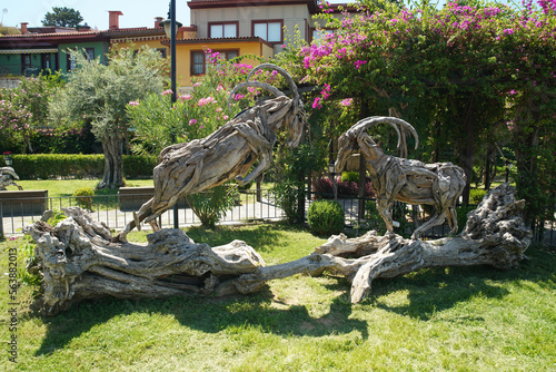 Wooden Goat Statue in Antalya  Turkiye