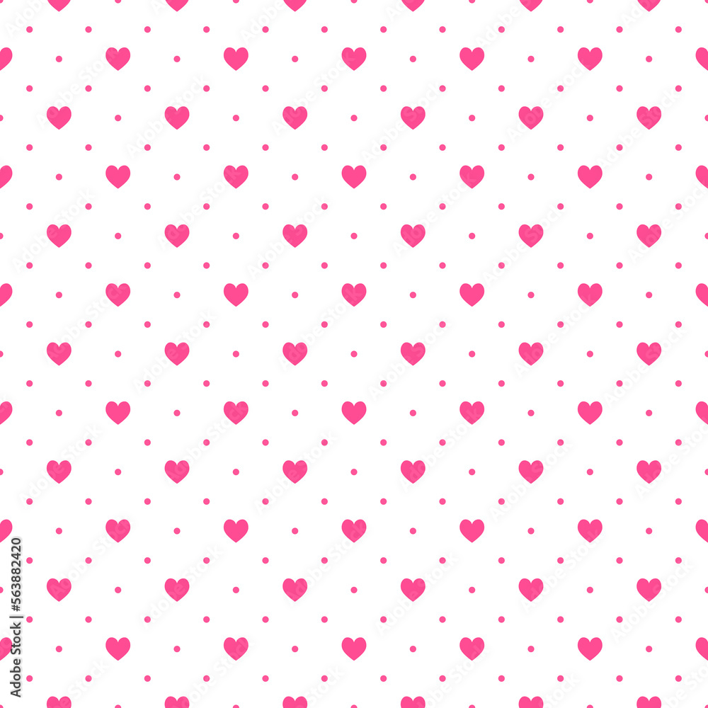 Heart pattern - seamless pink vector background