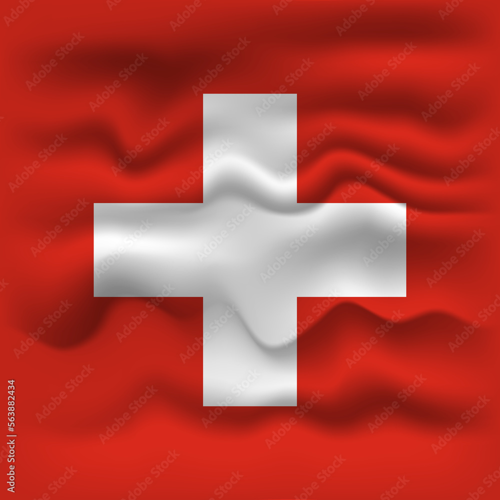 Waving flag of the country Switzerland. Vector illustration. Waving flag of the country Switzerland. Vector illustration.