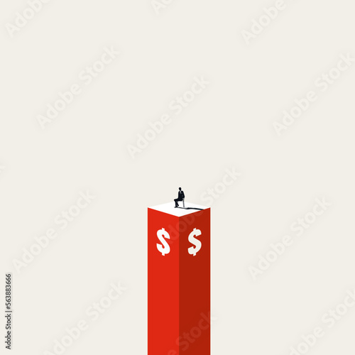 Investment growth vector concept. Symbol of finance, money, success, patience. Minimal design illustration