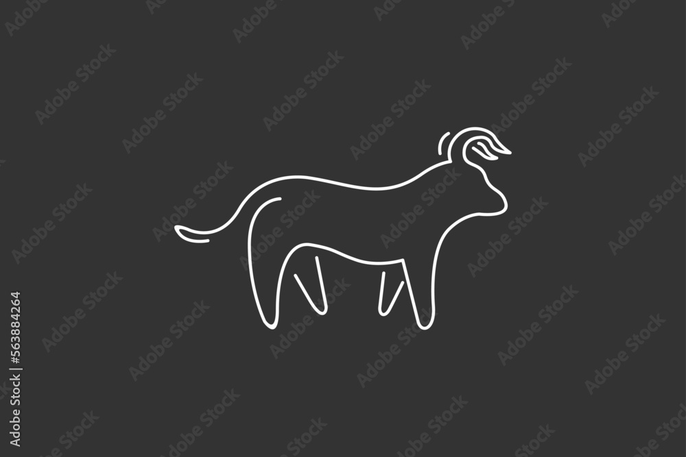 Fototapeta premium Illustration vector graphic of line art minimalist bull