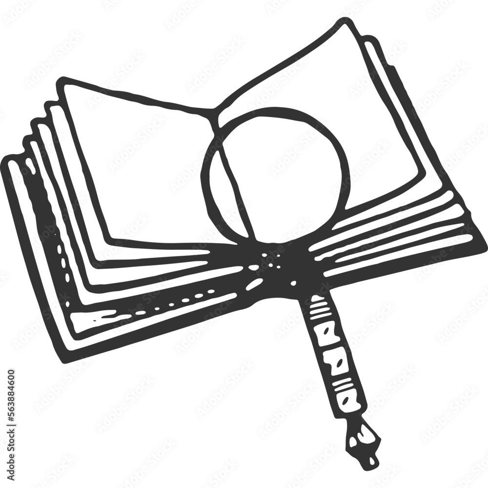 Fototapeta premium Book Analysis Vintage Illustration Vector