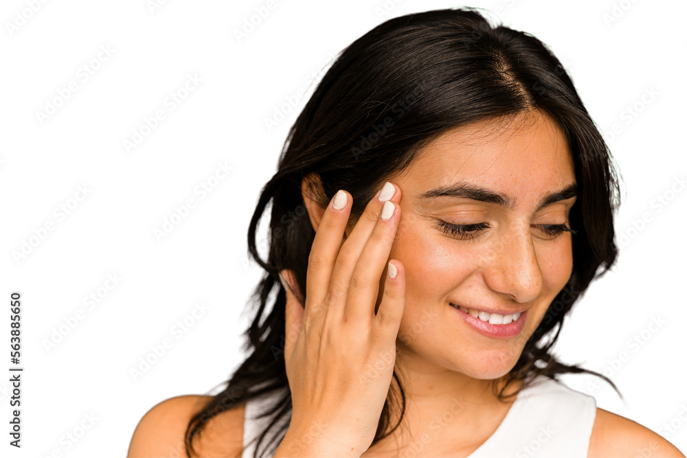Young indian woman face closeup cut out isolated Young indian woman face closeup cut out isolated