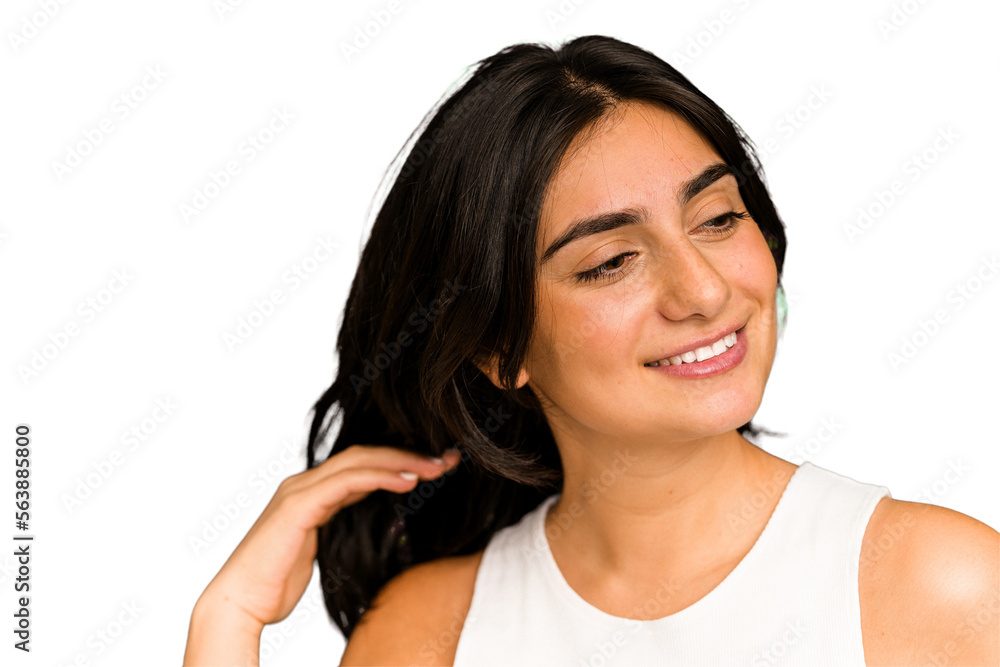 Young indian woman face closeup cut out isolated Young indian woman face closeup cut out isolated