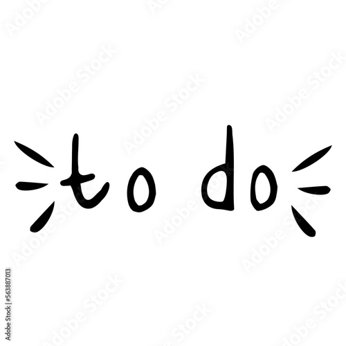 The doodle text "to do" can be used as a title or sticker for a diary