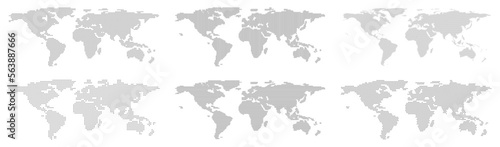 Continents and countries on world maps. Traveling and business, political presentation. Cartography and worldwide. Vector political map in flat style illustration
