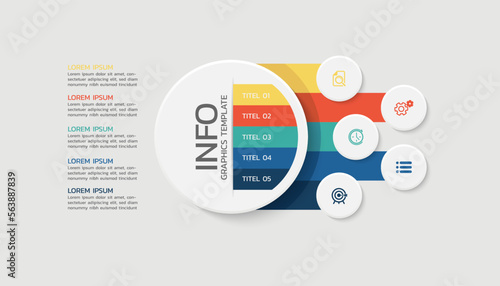 Foto Circular steps infographics template design for background