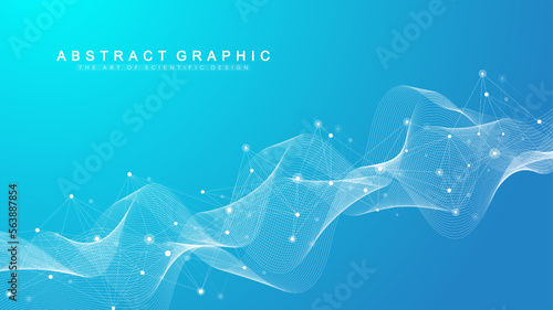 Global network connection. Social network communication in the global business concept. Big data visualization. Internet technology. Vector illustration.