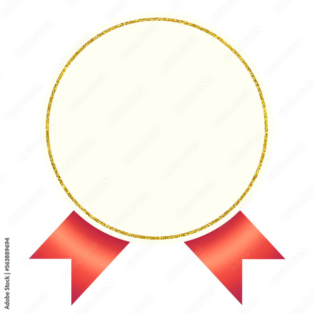 frame of gold label with red silk ribbon frame of gold label with red silk ribbon