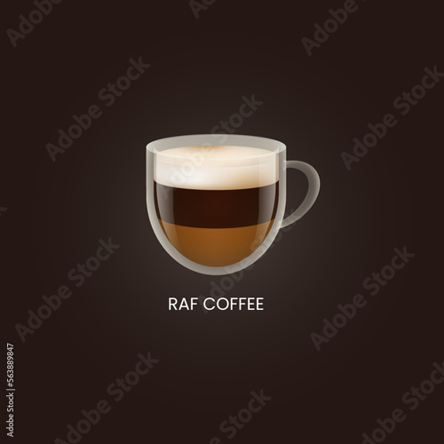 Fototapeta Delicious raf coffee isolated. Drink vector illustration