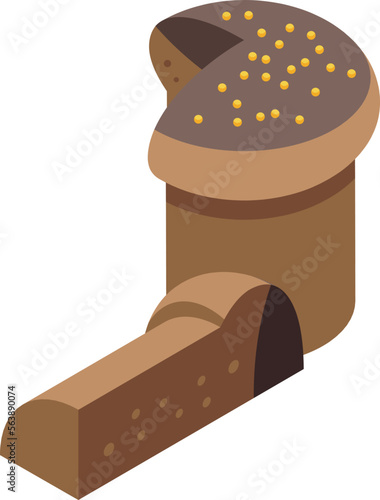 Bread panettone icon isometric vector. Sweet food. Spring meal