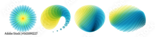 Set of various overlapping elements. Abstract geometric design. Vector illustration for banners, placards, posters or flyers.