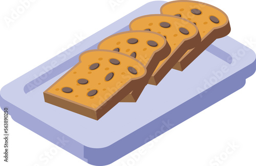 Cutted panettone icon isometric vector. Cake bread. Sweet food