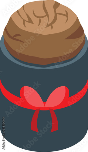 Easter panettone icon isometric vector. Sweet food. Sugar meal