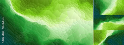 Abstract landscape background. Low-poly terrain. Polygonal mosaic with colour gradient. 3D vector illustration for brochure, poster, presentation, flyer or banner.