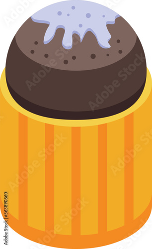 Sugar panettone icon isometric vector. Sweet bread. Food spring