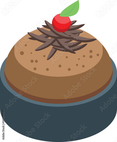 Food cake icon isometric vector. Sweet bread. Spring meal