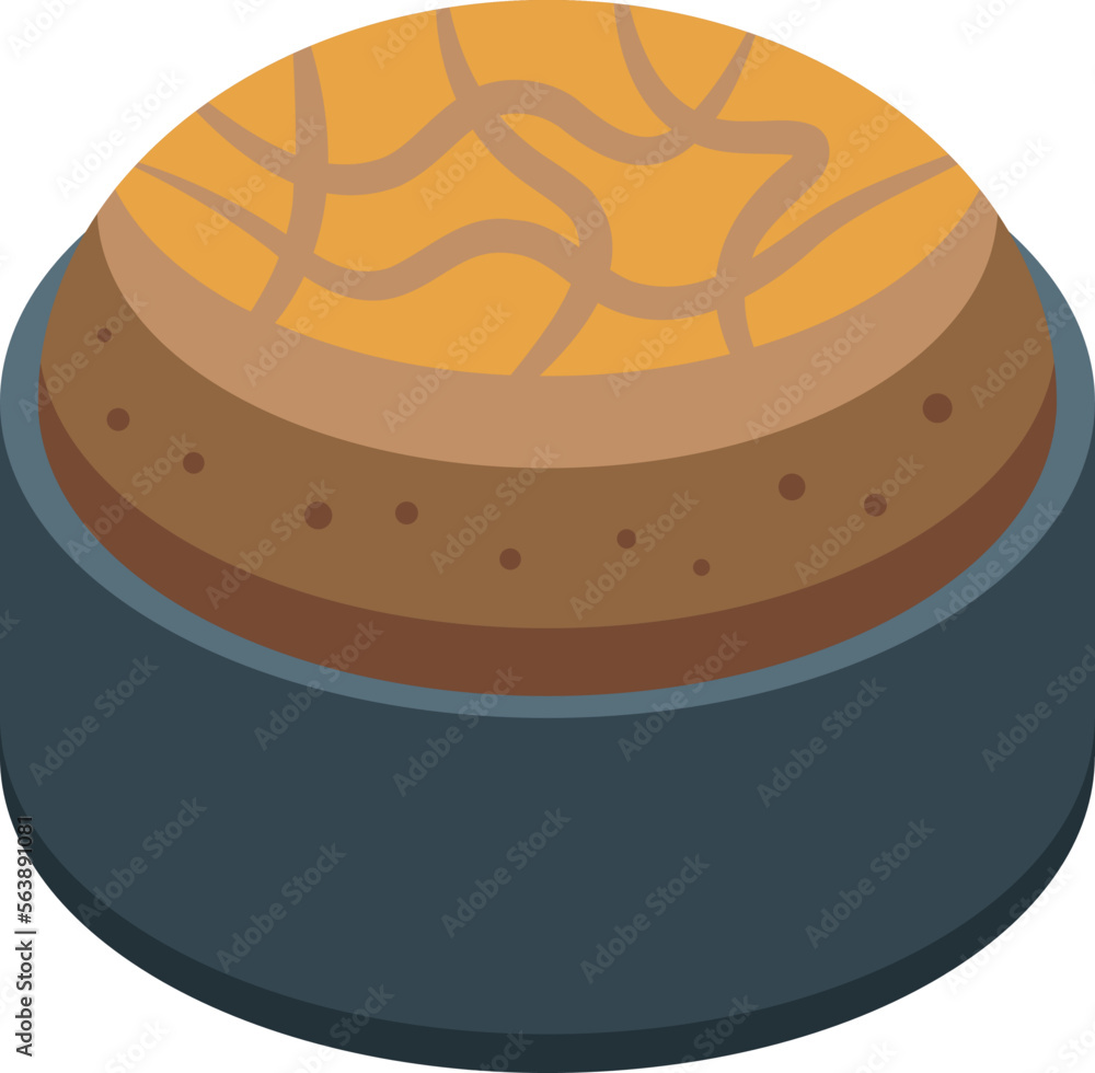 Meal panettone icon isometric vector. Cake food. Easter sugar Meal panettone icon isometric vector. Cake food. Easter sugar