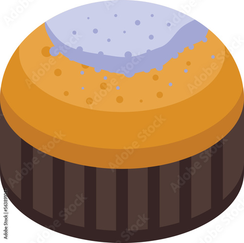 Big panettone icon isometric vector. Spring food. Happy cake
