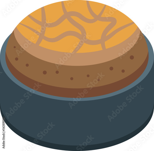 Meal panettone icon isometric vector. Cake food. Easter sugar