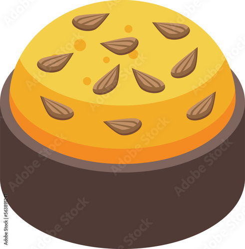 Baked panettone icon isometric vector. Sweet food. Happy celebration
